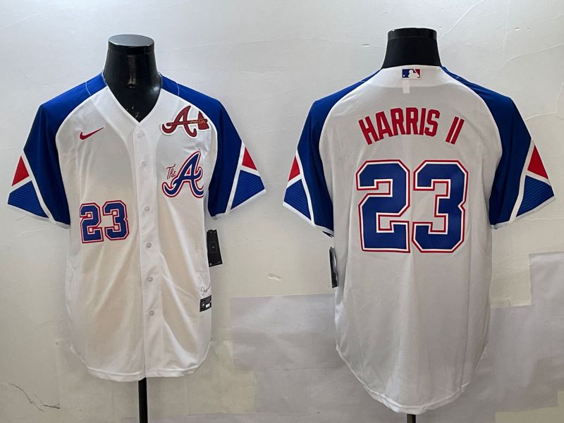 Men Atlanta Braves #23 Harris ii White City Edition 2025 Nike MLB Jersey style 2->los angeles dodgers->MLB Jersey